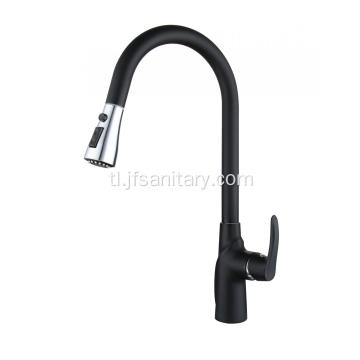 Matt black pull down kitchen faucets para sa lababo